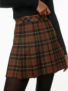 Aritzia Sunday Best Olive Micro Pleated Skirt